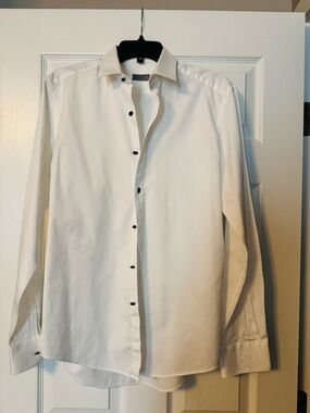 Lanvin White Dress Shirt with Black Buttons
